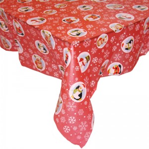 注文のサイズおよび色のクリスマスの日のテーブルクロスポリエステル生地の長方形のテーブルクロス